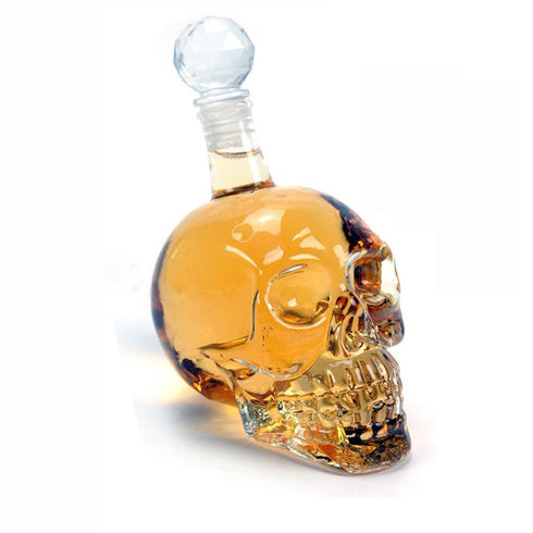 AussieSuperStore Homeware Supplies 1000ml Crystal Skull Head Glass Bottle 1000ml Crystal Skull Head Glass Bottle | Liquior Storage CBSKULLBOTTLE